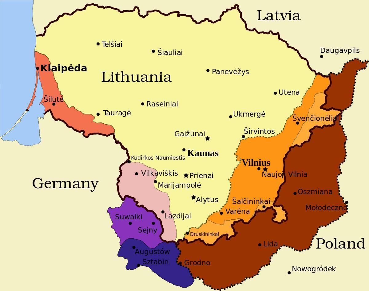 Kaunas, Liettua kartta - Kartta kaunas, Liettua (Pohjois-Eurooppa -  Eurooppa)