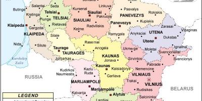 Kartta Liettuan poliittinen